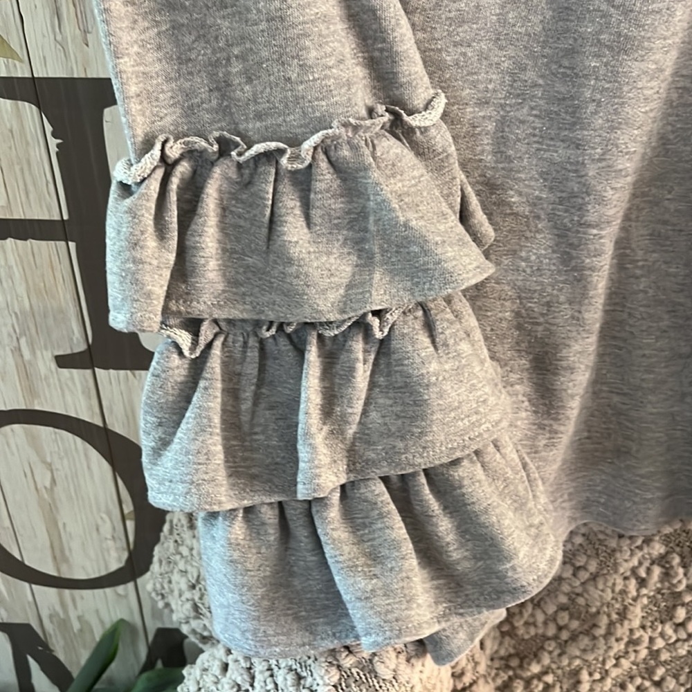Baku grey minifield embroidered ruffled sleeve sweatshirt NEW - Picture 2 of 7